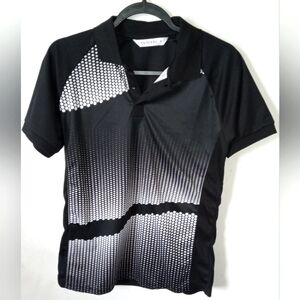 Clovery Geometric Pattern Black and White Polo Shirt NWTWomen's Size S